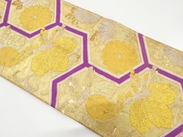 JAPANESE KIMONO / ANTIQUE FUKURO OBI / WOVEN PAULOWNIA